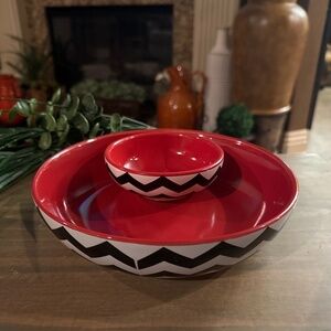 DEI Double Bowl Server Chip And Dip